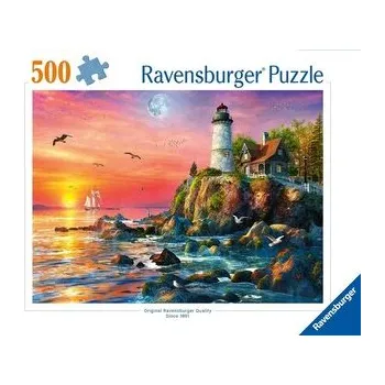 Puzzle RAVENSBURGER Puzzle Maják při západu slunce 500 dílků
