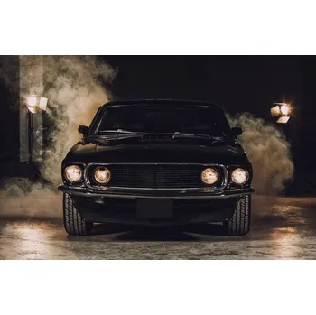 Plakát Plakát, Obraz - Classic black car in garage, mgstudyo