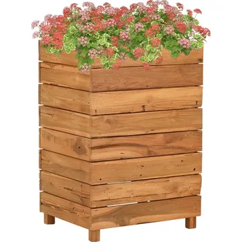 Vyvýšený záhon vidaXL Marketos Vyvýšený záhon 50 x 40 x 72 cm recyklované teakové dřevo a ocel