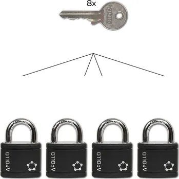 Visací zámek RV.APOLLO.35.SET4.CRN sada visacích zámků