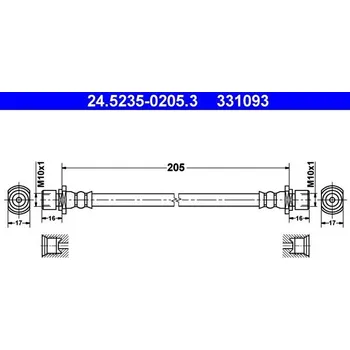 Brzdová hadice Brzdová hadice ATE 24.5235-0205.3
