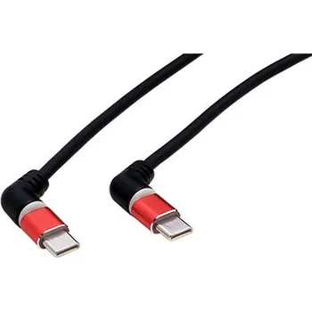 Datový kabel ROLINE USB 2.0 kabel USB C(M) - USB C(M), lomené otočné konektory, svítící, 60W, 1m - 11.02.8347