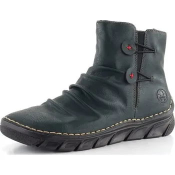 Dámské kozačky Rieker řasený kotník zelený 55052-54 - 41 | P687920