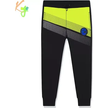 Dětské tepláky KUGO MT1605 černé/sv.zelená vel.98,104,110,116,122,128