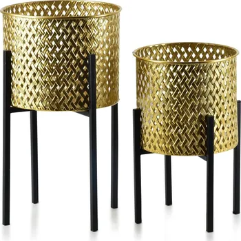 Květináč Sada 2 květináčů SWEN 20xh36,5cm,18xh29cm zlatá