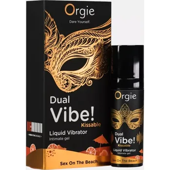 Lubrikační gel Orgie Dual Vibe! Sex On The Beach 15 ml tekutý vibrátor s příchutí