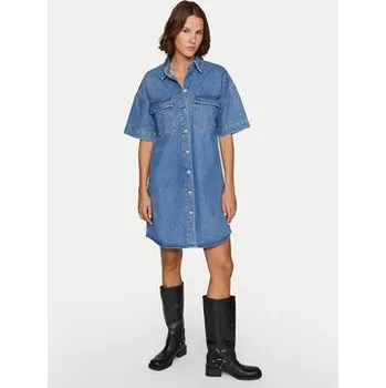 Dámské šaty Vila Džínové šaty Maya 14105190 Modrá Regular Fit 40