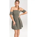 Olivové dámské šaty se spadlými rameny M1026 Olive Velikost: M