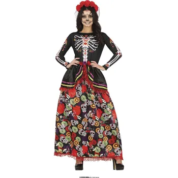 Karnevalový kostým Guirca Fiestas Španělsko Catrina - dámský kostým varianta: velikost XL 44/46