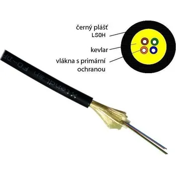 Počítačové příslušenství Optický kabel XtendLan DROP FTTx, 4x 9/125 SM, G.657A, LS0H, černý, cívka 500m