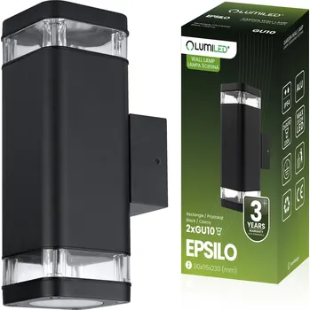 Dekorativní svítidlo Venkovní zahradní lampa fasádní nástěnná lampa 2x GU10 LED IP54 Upstairs Downstairs EPSILO LUMILED