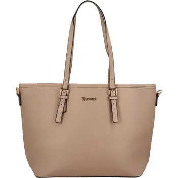 Kabelka Elegantní koženková kabelka přes rameno Julie, tmavě béžová