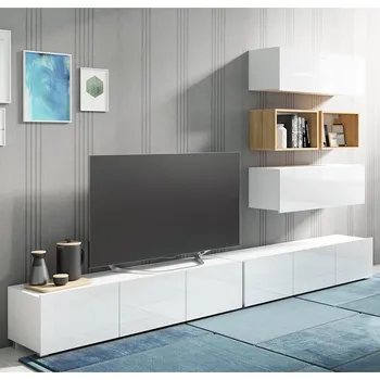 Obývací stěna Obývací stěna CALABRINI b | 300 cm | 6 dílů A1 | bílá lesk