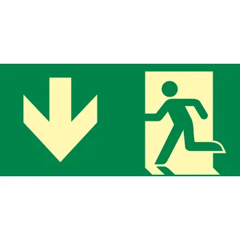 Únikový východ nad dveře ISO 7010 - fotoluminiscenční fotoluminscenční plast 200 x 100 mm