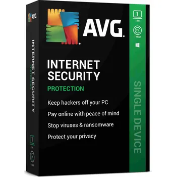 Antivir _Nová AVG Internet Security pro Windows 1 lic. na 12 měsíců SN