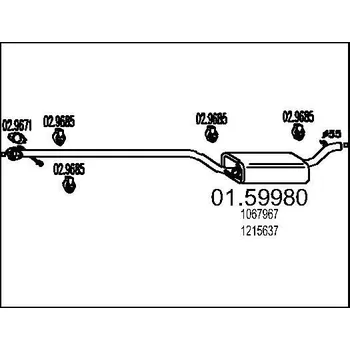 Auto-moto Střední tlumič výfuku MTS 01.59980