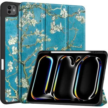 Pouzdro na tablet Patte zavírací pouzdro na iPad Pro 13 (2024) - bílé květy