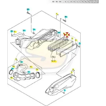 Filtr pro motocykl Suzuki Vzduchový filtr Burgman 125-200 1378003H00