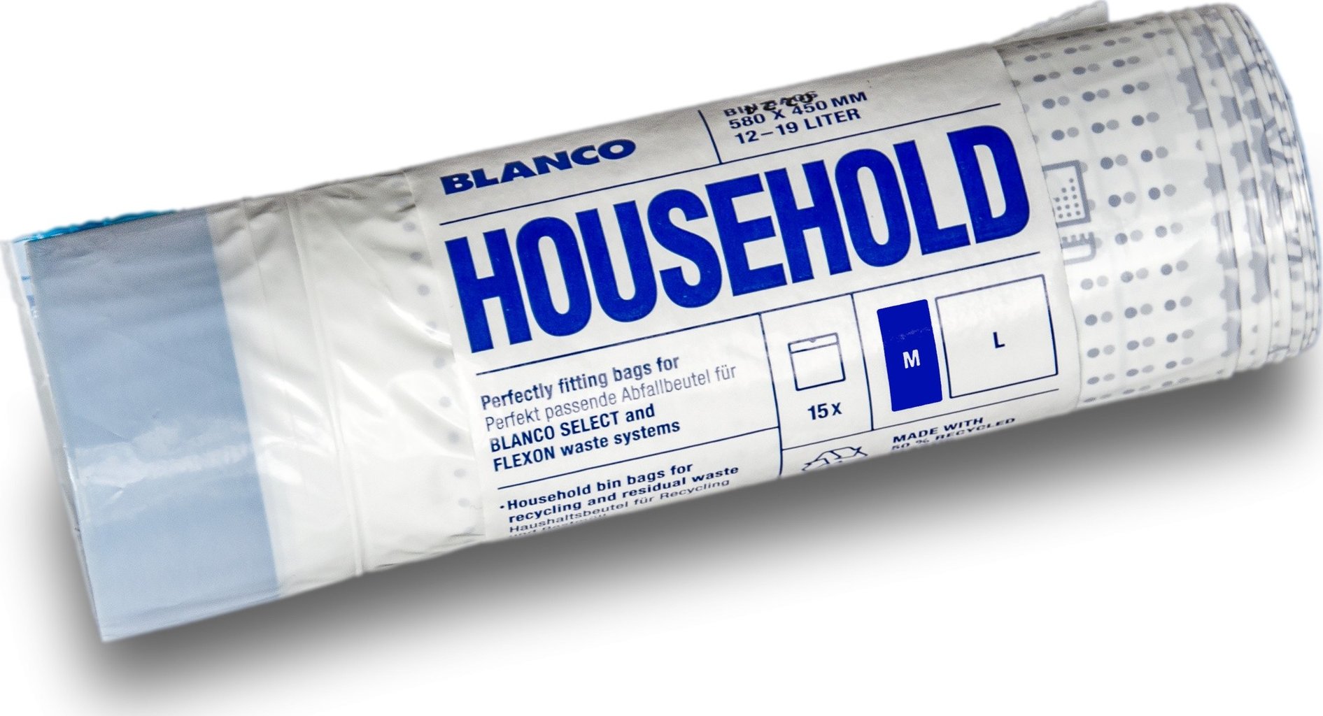 Zatahovací odpadkové pytle Blanco Household M, pro nádoby 12-19 l, 15 ks 527868