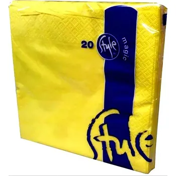 Party dekorace TDC Ubrousky papír - žlutý 2 vrstvy 20 ks 030220