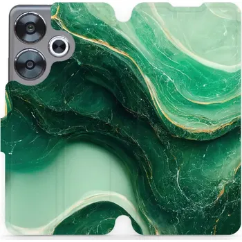 Pouzdro na mobilní telefon Flipové pouzdro Mobiwear - Xiaomi Poco F6 5G - VP38S Zelený mramor (Knížkové flip pouzdro, obal, kryt na mobil Xiaomi Poco F6 5G - VP38S Zelený mramor, materiál Umělá kůže + TPU - ochrana 360°, stojánek, silikonová vanička, magnetické zavírání)