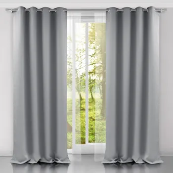 Závěs Závěs 140/250 cm zatemňující s oky- světle šedá