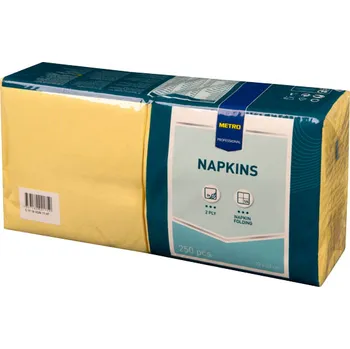 Papírový ubrousek METRO PROFESSIONAL Ubrousky 2-vrstvé 33x33cm žluté 250 ks