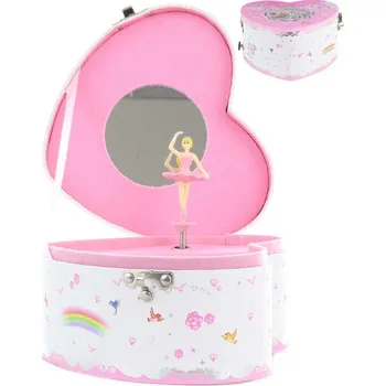 Šperkovnice Šperkovnice hrací skříňka srdce s panenkou baletkou na natažení