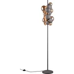 Stojací lampa se skleněným stínidlem v šedo-zlaté barvě (výška 155 cm) Bubble – Trio Select ID_1615078