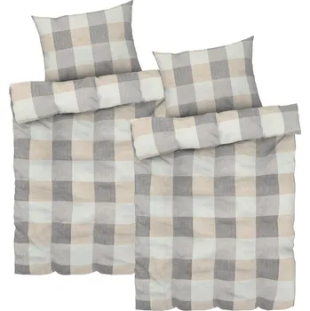 Povlečení Sada ložního povlečení z mikrovláknitého saténu, 140 x 200 cm, 70 x 90 cm, 2dílná, kostka