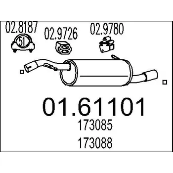 Zadní díl výfuku Zadní tlumič výfuku MTS 01.61101