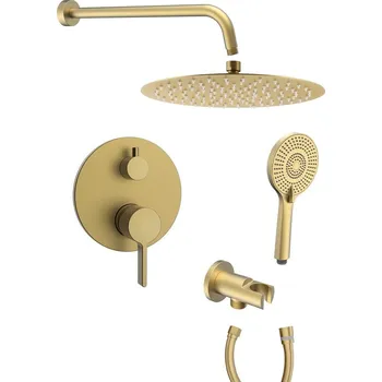 Vodovodní baterie SAPHO ICONIC podomítkový sprchový set s pákovou baterií, 2 výstupy, vyústění, zlato mat