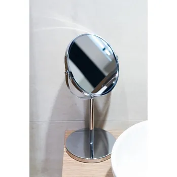 Kosmetické zrcátko Zrcátko kosmetické zvětšovací stojánkové kulaté 15x35 cm chrom, KD02090704