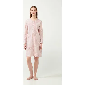 Dámské noční prádlo Vamp Růžová noční košile s leopardím potiskem 21391