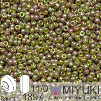 Korálek Korálky Miyuki Round 11/0. Barva 1897 Opaque Golden Olive Luster. Balení 5g.
