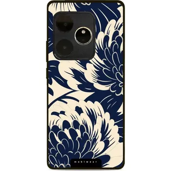 Pouzdro na mobilní telefon Lesklý kryt Mobiwear Glossy - Realme GT 6 5G - GA40G Modré a béžové květy (Prémiové lesklé pouzdro, obal, kryt Mobiwear Glossy na mobil Realme GT 6 5G - GA40G Modré a béžové květy, materiál Plast + TPU silikon - krytí po všech stranách, neošoupatelný)