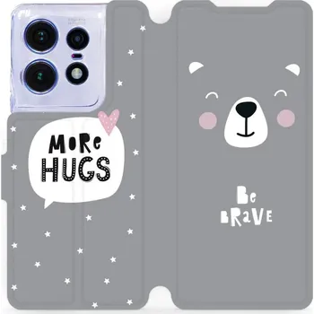 Pouzdro na mobilní telefon Flipové pouzdro Mobiwear - Motorola Edge 50 Pro - MH06P Be brave - more hugs (Knížkové flip pouzdro, obal, kryt na mobil Motorola Edge 50 Pro - MH06P Be brave - more hugs, materiál Umělá kůže + TPU - ochrana 360°, stojánek, silikonová vanička, magnetické)