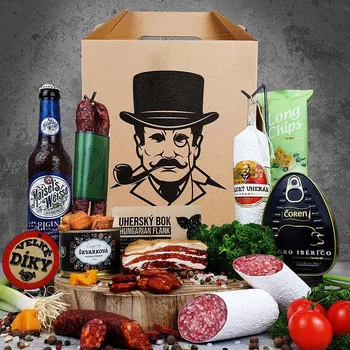 Dárkový potravinový koš Persi - Dárkový koš v krabičce pro chlapa, muže dospělé