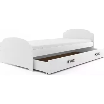 Postel BMS GROUP Dětská postel Lili - 1 osoba, 90x200 s úložným prostorem bez matrace – Bílá, Bílá