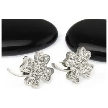 Náušnice Prosperk Náušnice ocelové pecky čtyřlístky S3066