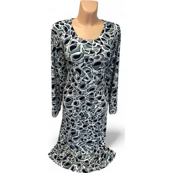 Dámské šaty Podzimní šaty drobný vzor VIKA, Barva Zelená, Velikost XXXL 54, Materiál 89% Pes 7% Sp 4% Vs