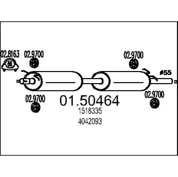 Auto-moto Střední tlumič výfuku MTS 01.50464