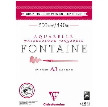 Blok Akvarelový blok Fontaine A3 300g – cold pressed (Akvarelový blok Fontaine A3 300g – cold pressed)