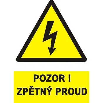 STRO.M propagace Samolepka 0131 10x4cm Pozor ! Zpětný proud