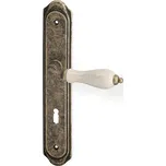 ACT Antik dveřní štítové kování - patina bronz matný/porcelán 90 mm