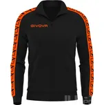 Mikina GIVOVA TRICOT BAND, barva 2810 zářivě oranžová - černá, velikost S