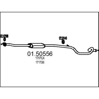 Tlumič výfuku Střední tlumič výfuku MTS 01.50556