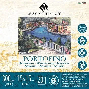 Blok Akvarelový blok Magnani Portofino 15x15cm 300g 100% bavlna (Akvarelový blok Magnani Portofino 15x15cm 300g 100% bavlna)