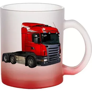Scania skleněný hrnek nákladní auto (hrneček s tahačem matné sklo TRUCK)
