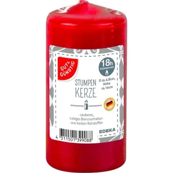 Svíčka Gut & Günstig svíčka válec 48x100 mm červená 1 ks (Dovoz: Německo)